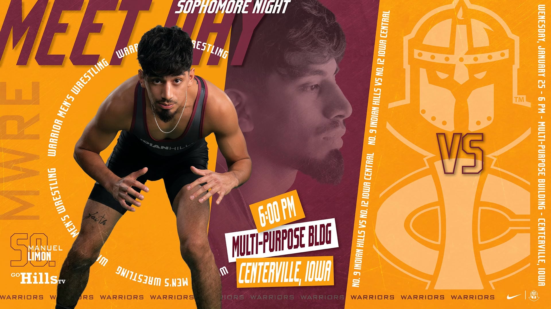 1-25-23 IHCC Men's Wrestling vs Iowa Central