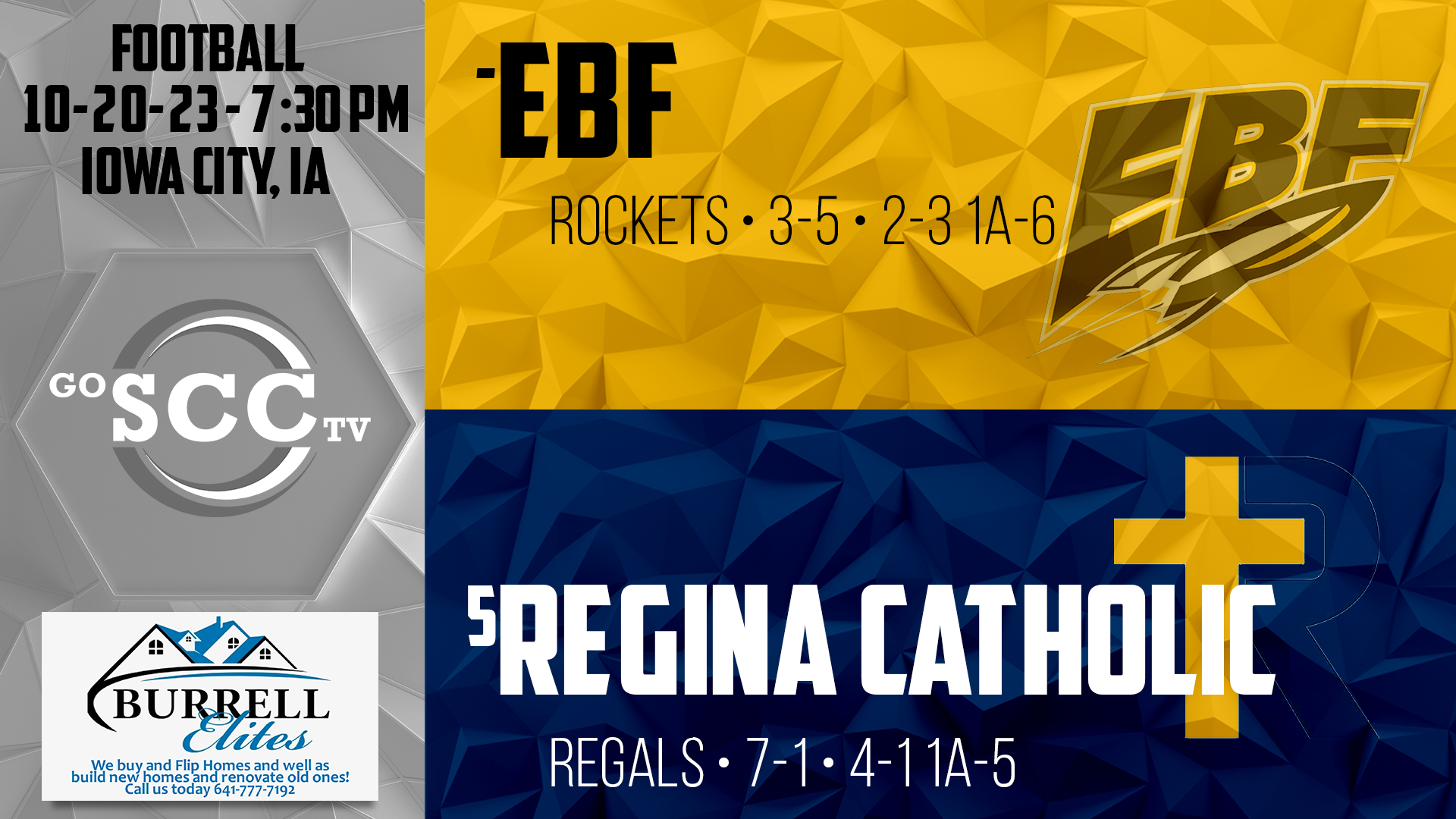 EBF Football @ Iowa City Regina 10-20-23