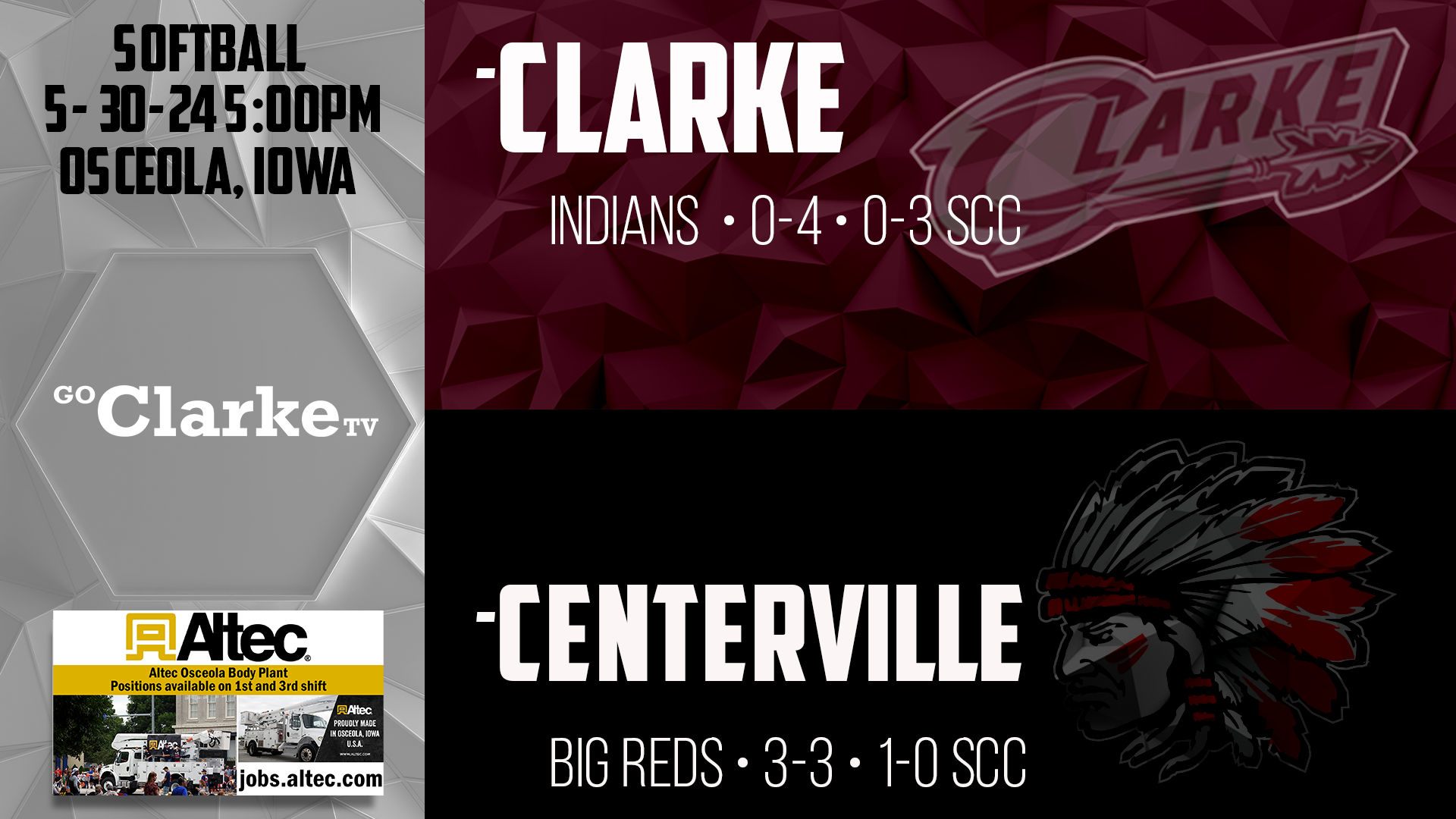 Clarke Softaball vs Centerville 5-30-24