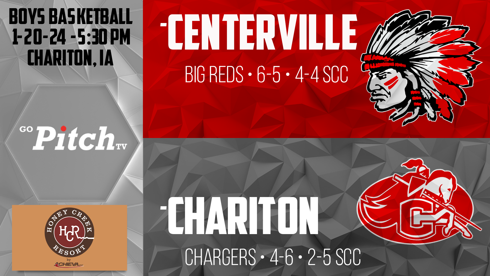 Centerville Boys Basketball vs Chariton 1-20-24