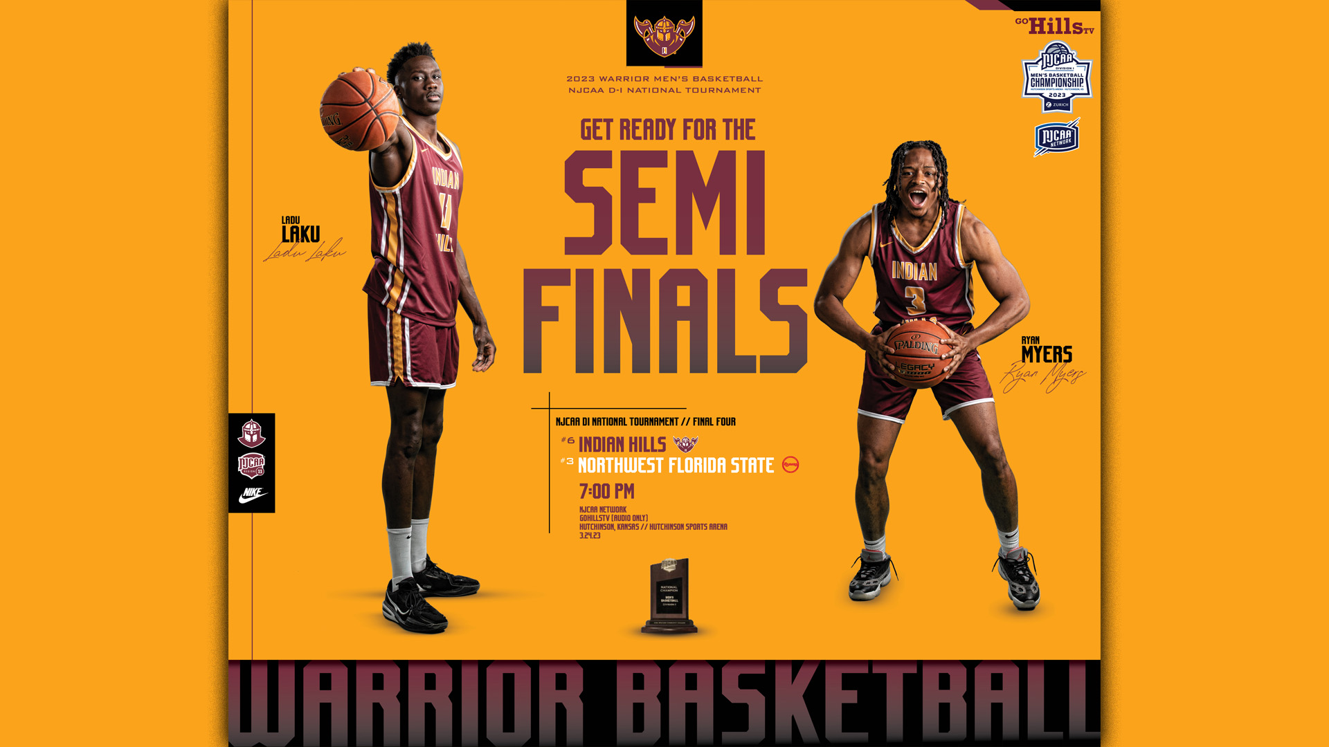 NJCAA National Tournament: 3-24-23 #6 IHCC Men's Basketball vs #7 NWF