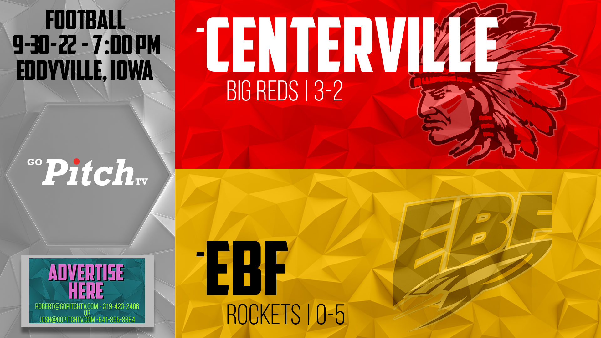 Centerville Football at EBF 9-30-22