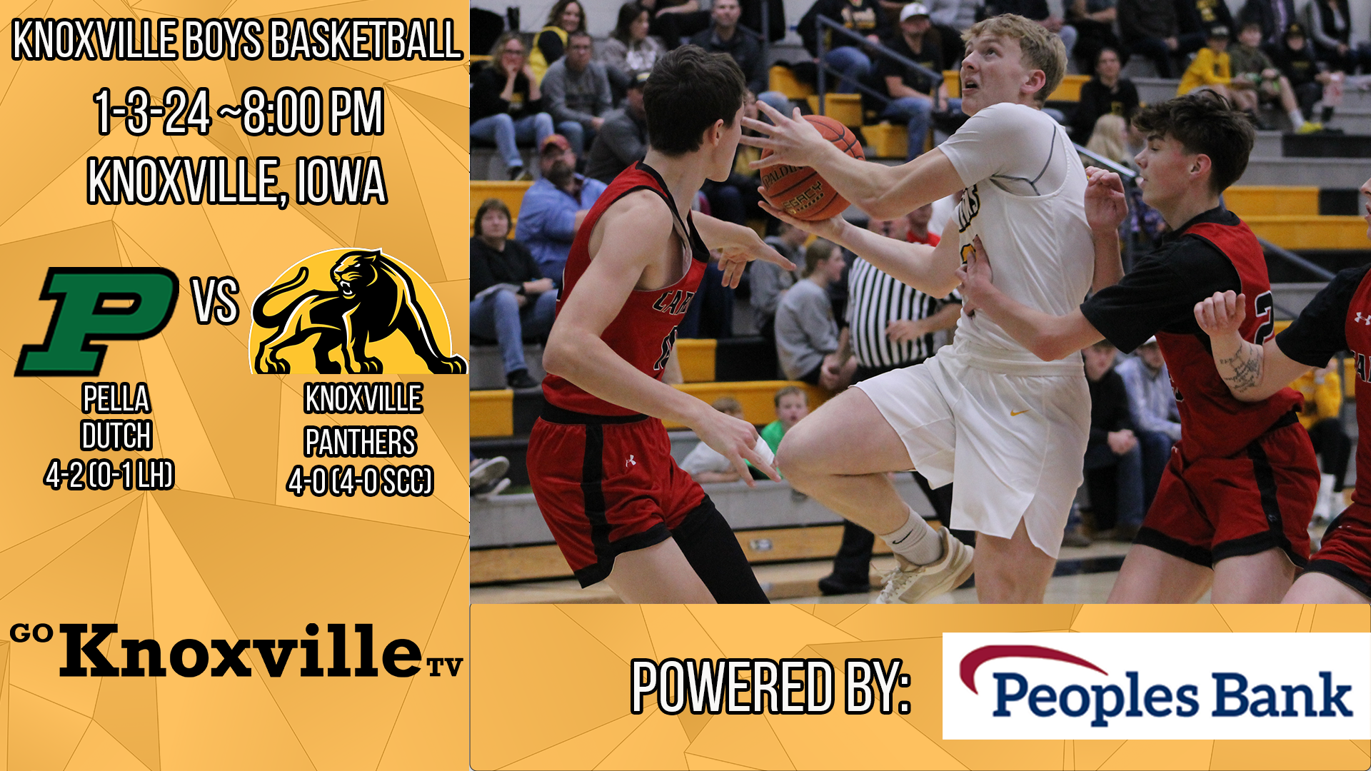 Knoxville Boys Basketball vs Pella 1-3-25