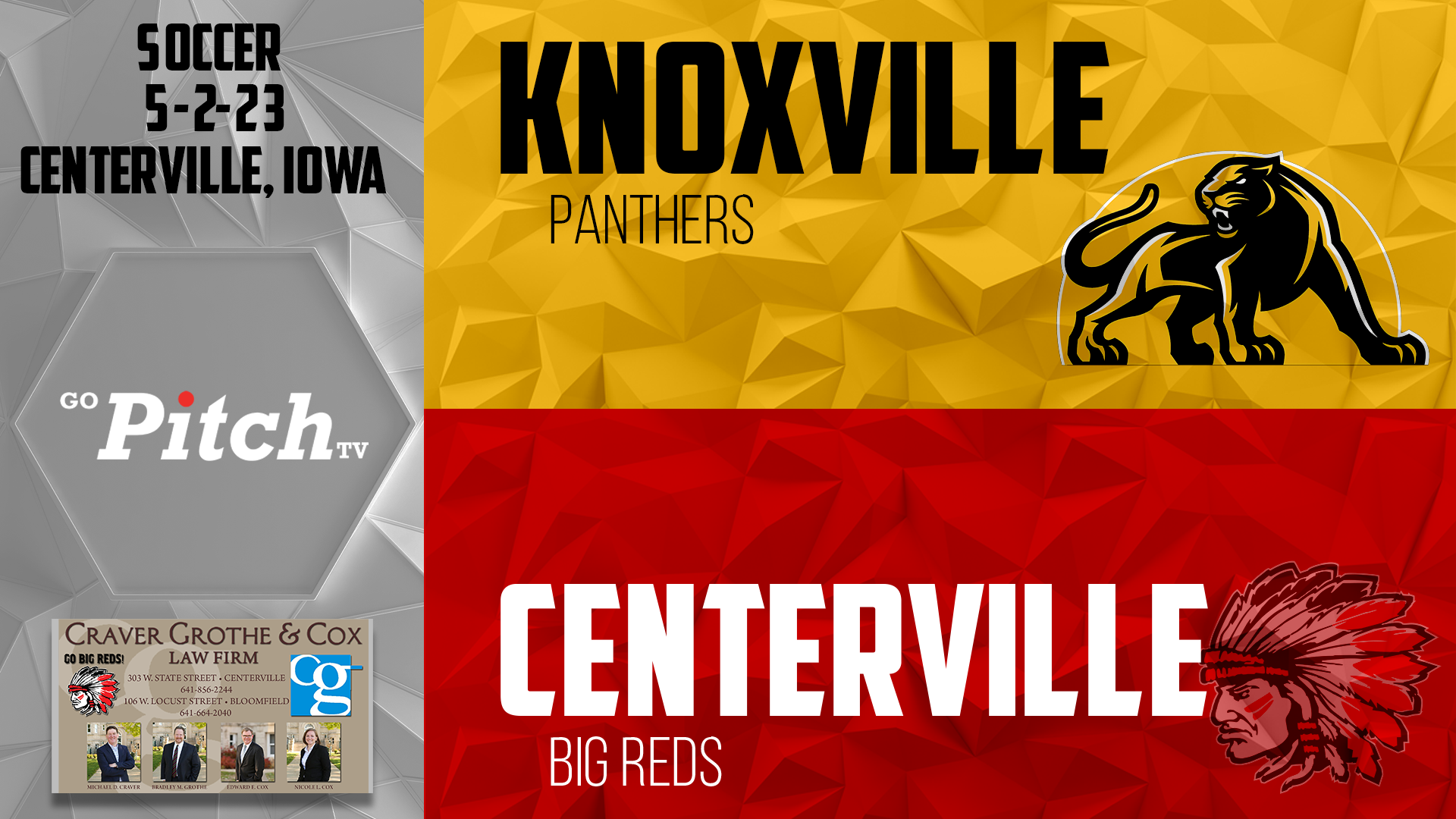 Centerville Boys Soccer vs Knoxville 5-2-23