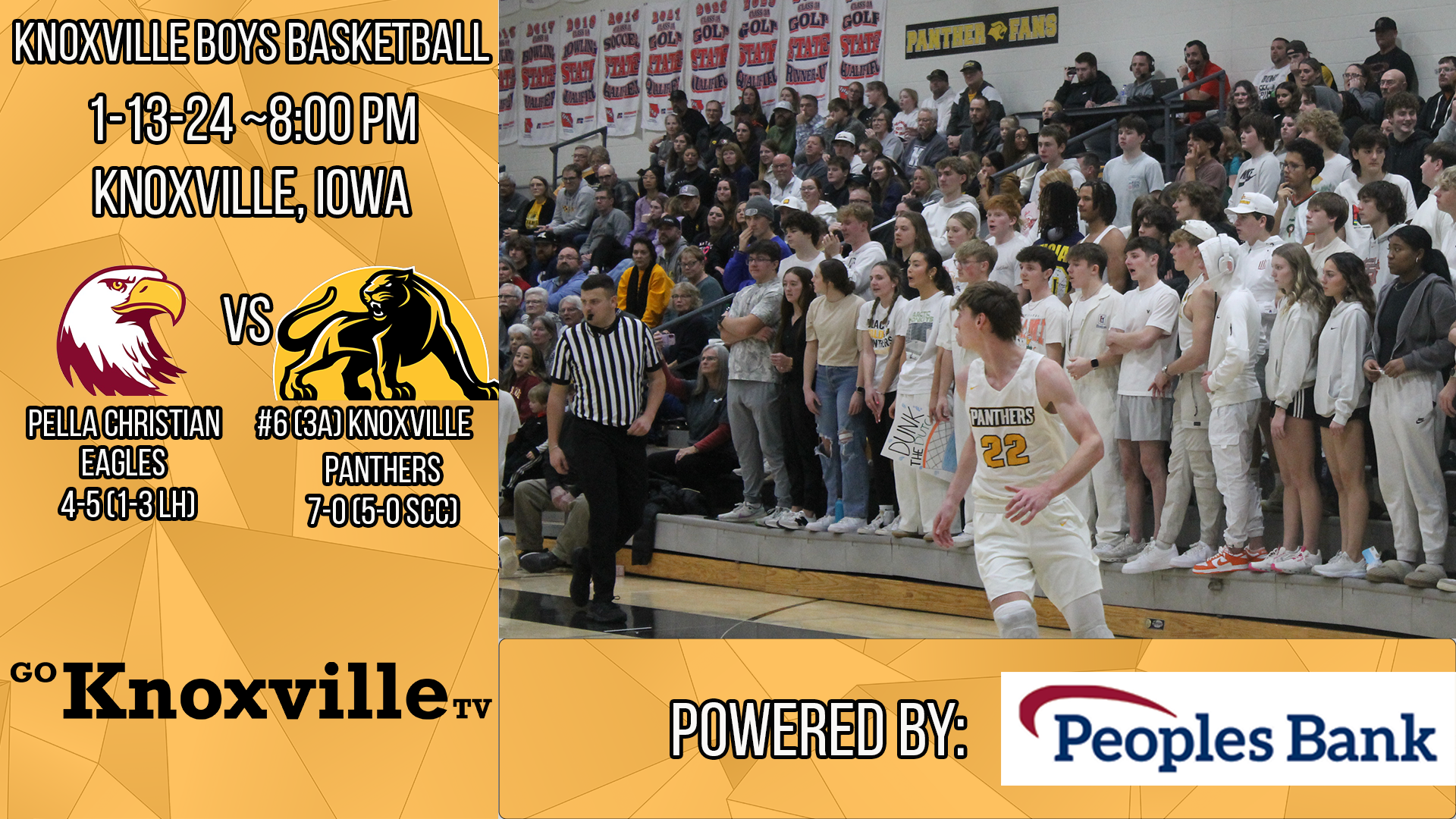 Knoxville Boys Basketball vs Pella Christian 1-13-25