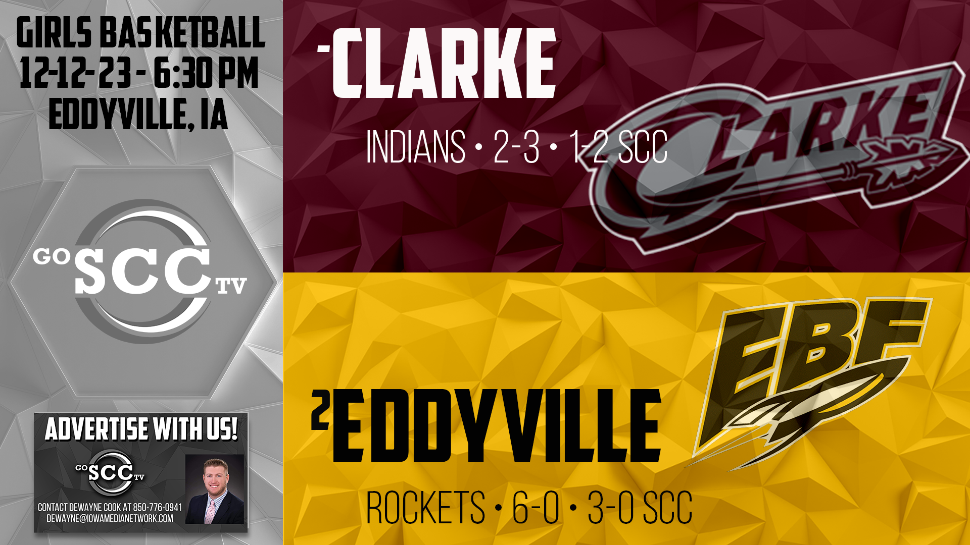 EBF Girls Basketball vs Clarke 12-12-23