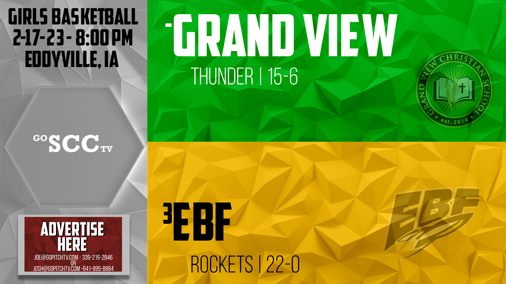 EBF Girls Basketball vs Grand View Christian Class 2A-4 Round 3