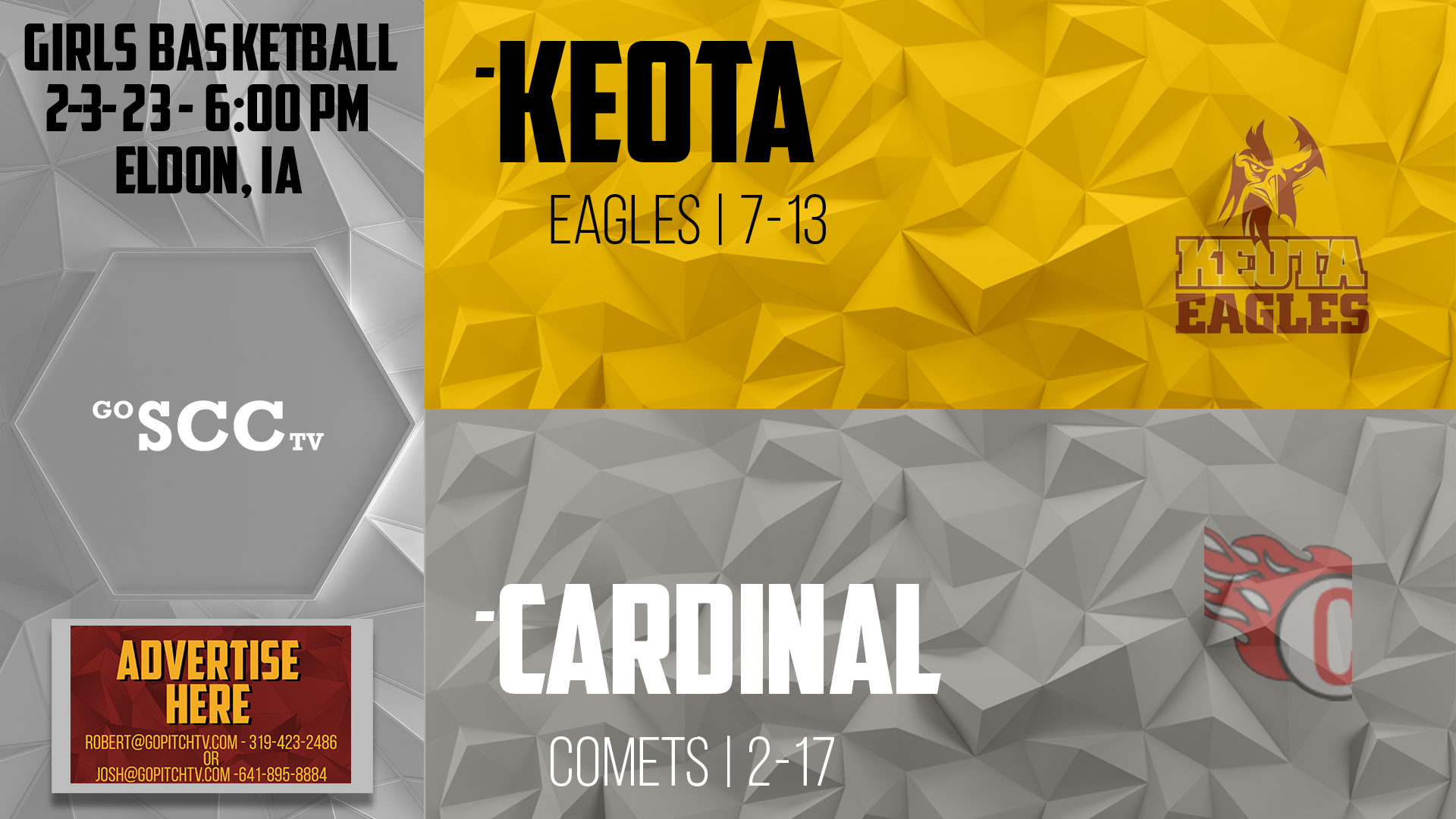 Cardinal Girls Basketball vs Keota 2-3-23