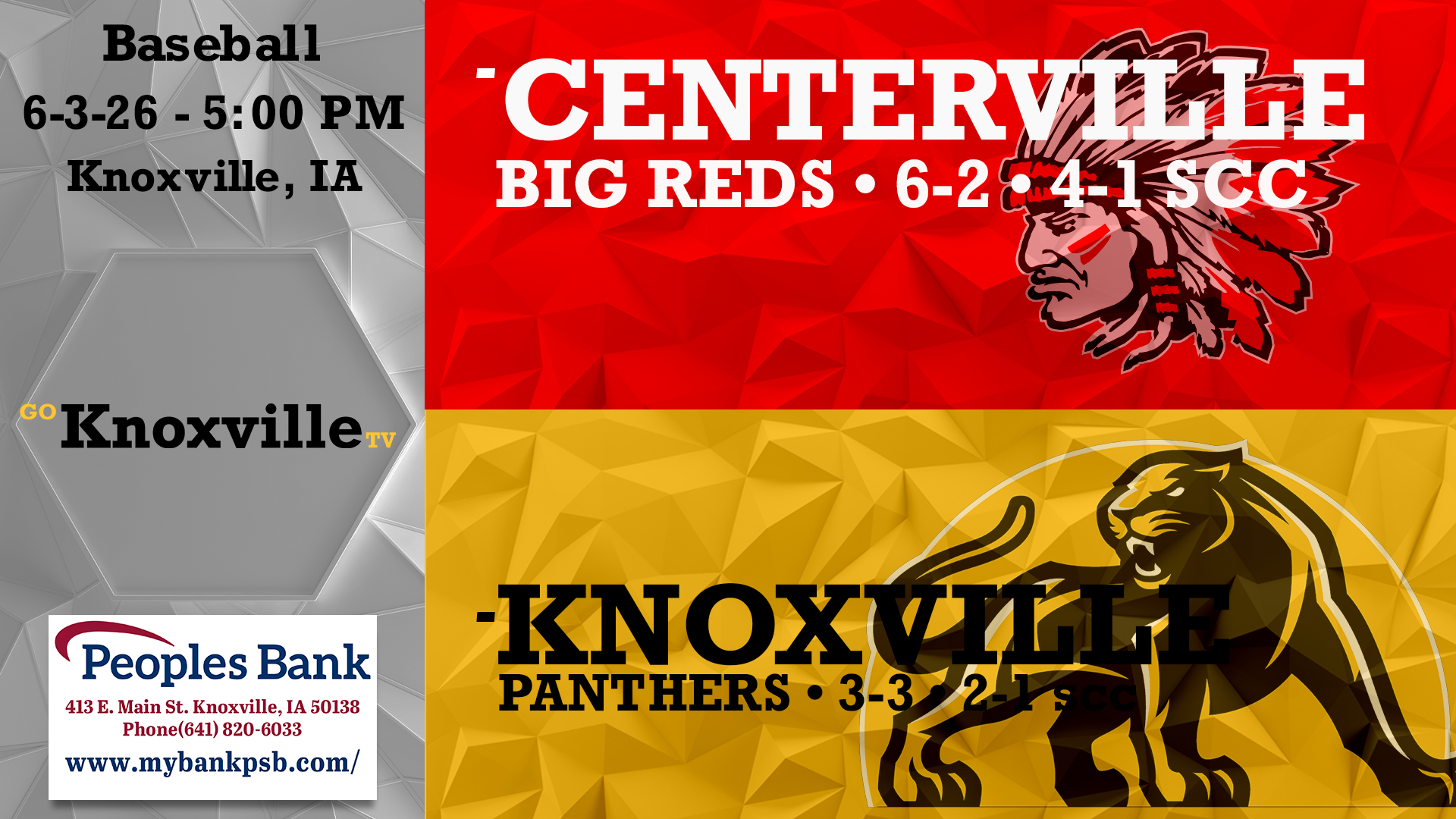 Knoxville vs Centerville Baseball Double Header Game Two 6-3-26