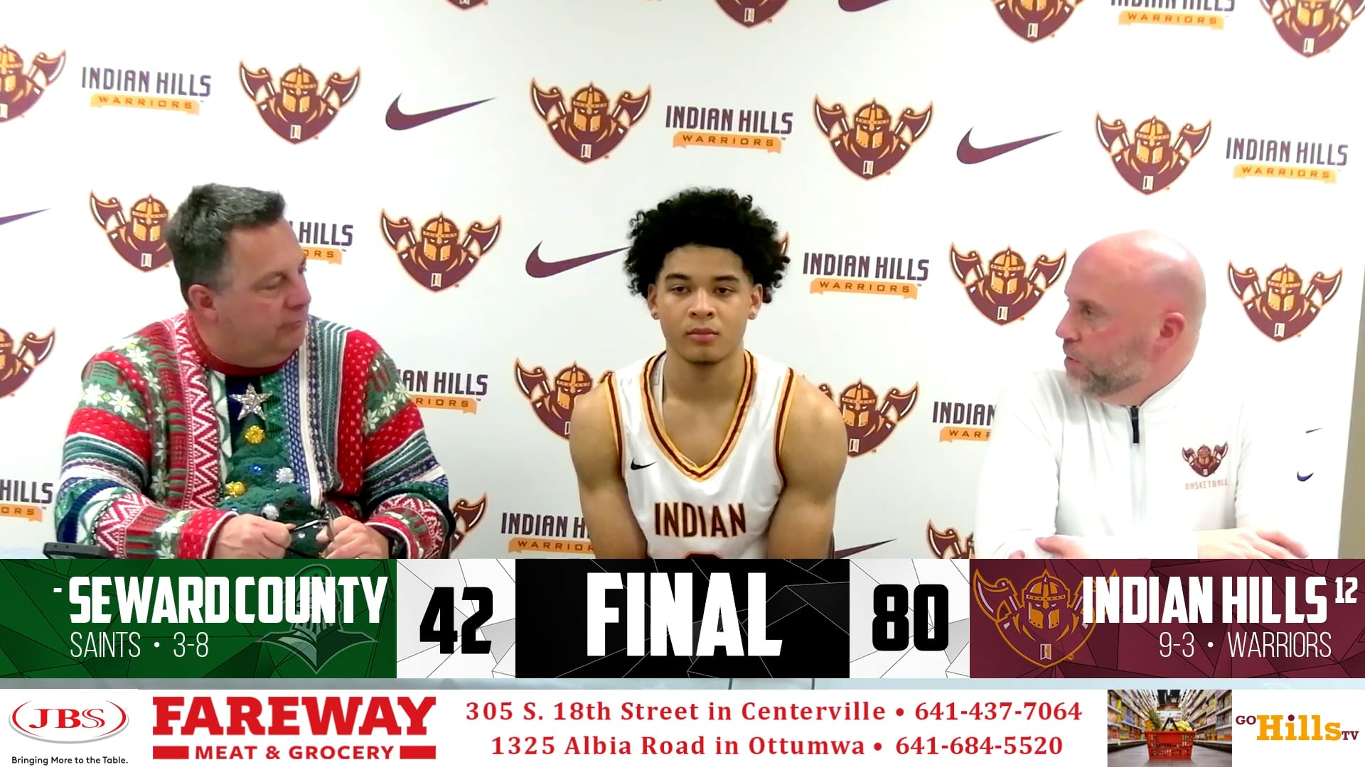12-14-23 IHCC Men's Basketball vs Seward County Post Game Interview