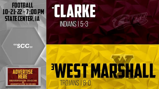 10-21-22 Clarke Football vs West Mars...