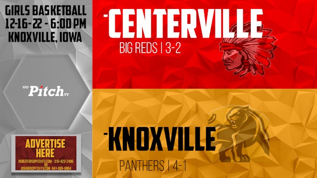 Centerville Girls Basketball at Knoxville 12-16-22