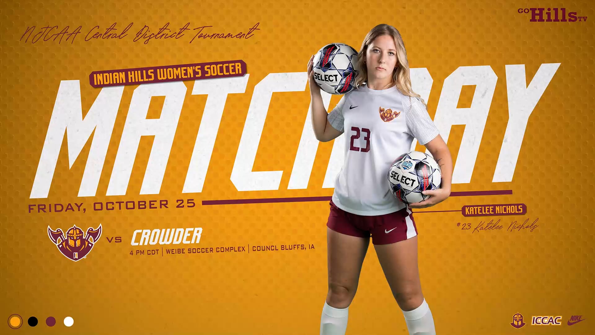 NJCAA Central Tournament 10-25-24 IHCC Women's Soccer vs Crowder