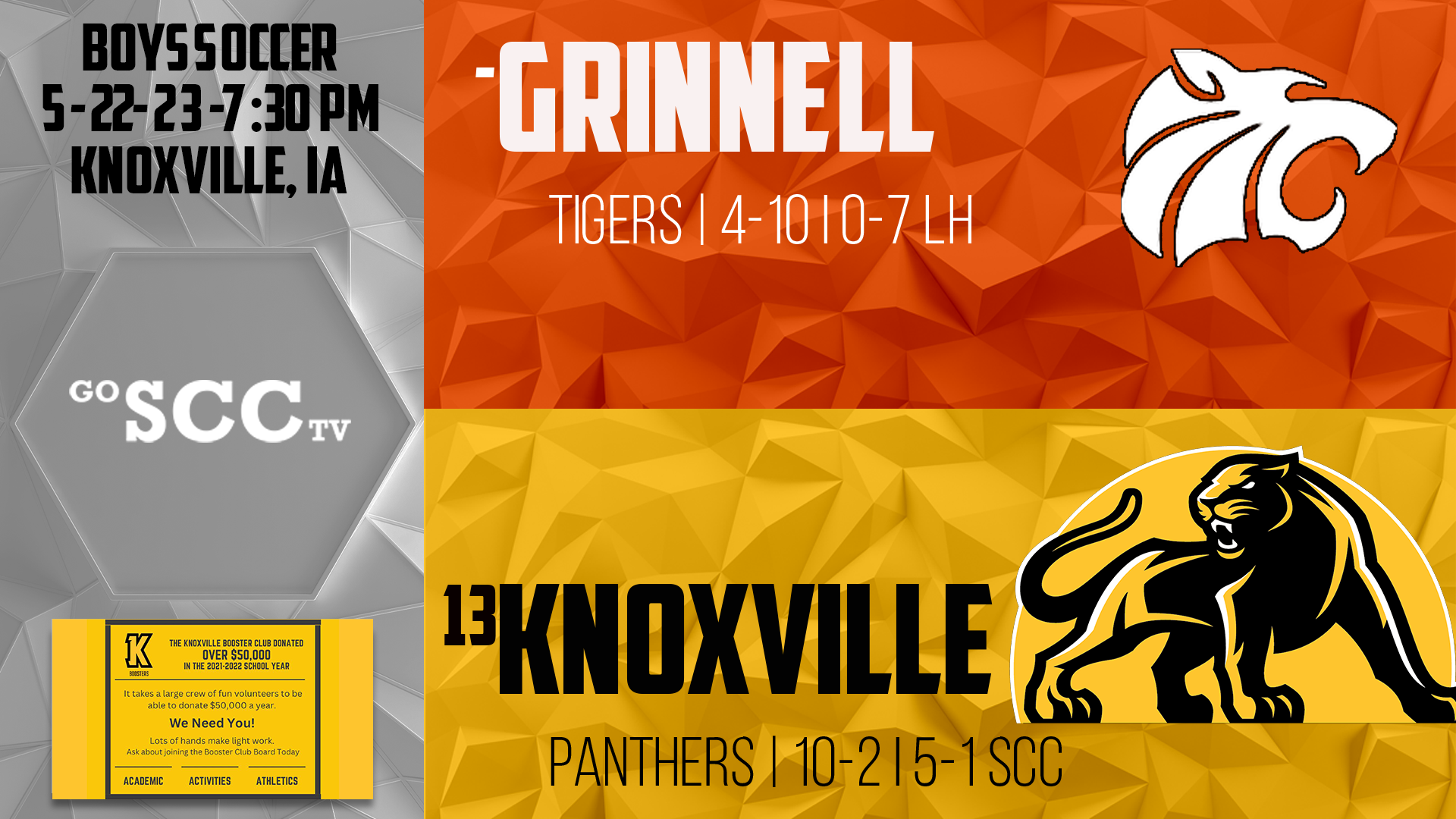 Knoxville Boys Soccer vs Grinnell 5-22-23