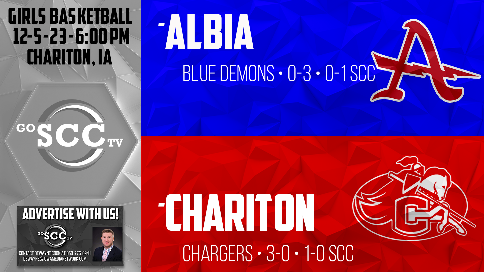 Chariton Girls Basketball vs Albia 12-5-23