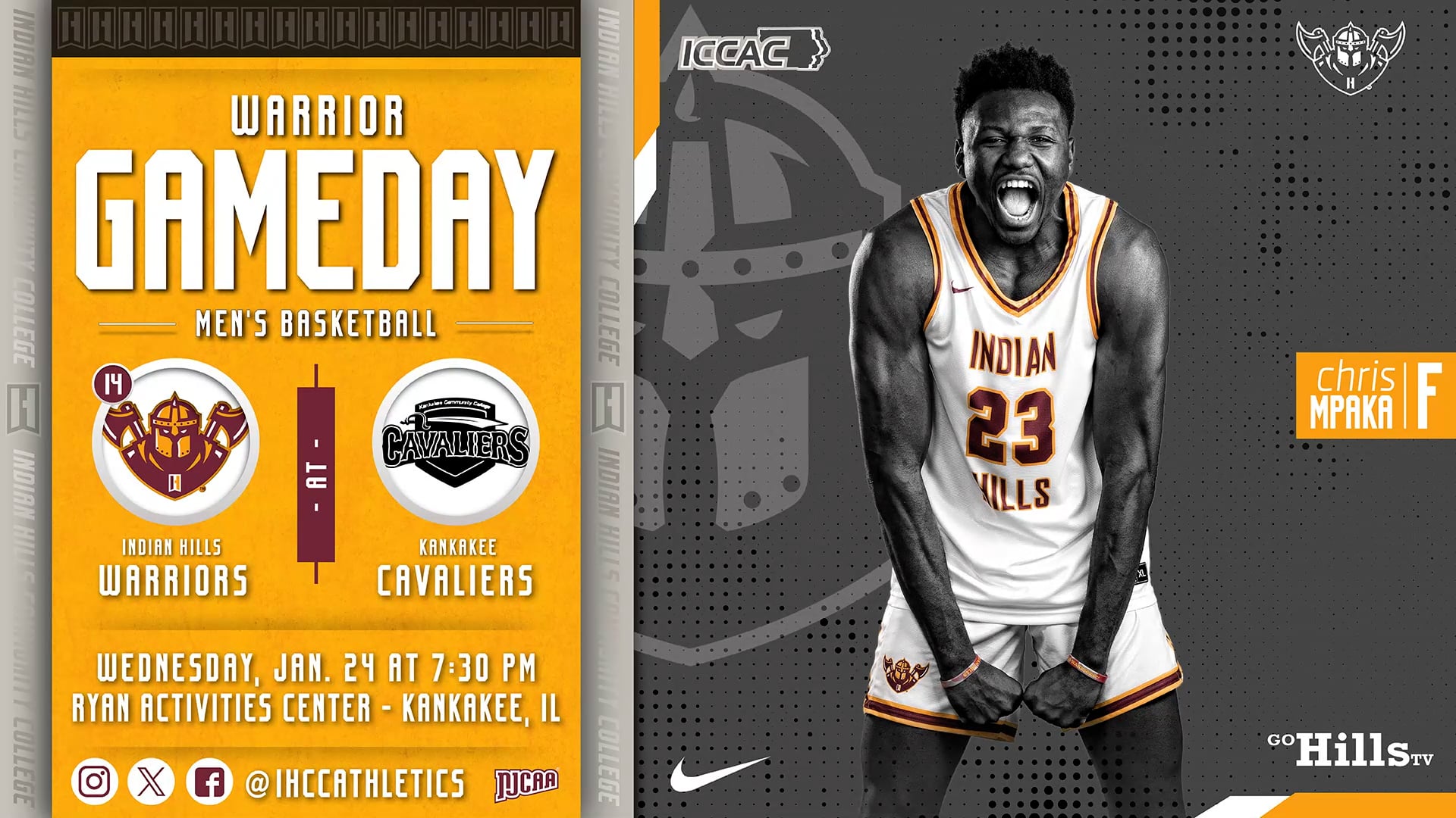 1-24-24 IHCC Men's Basketball @ Kankakee