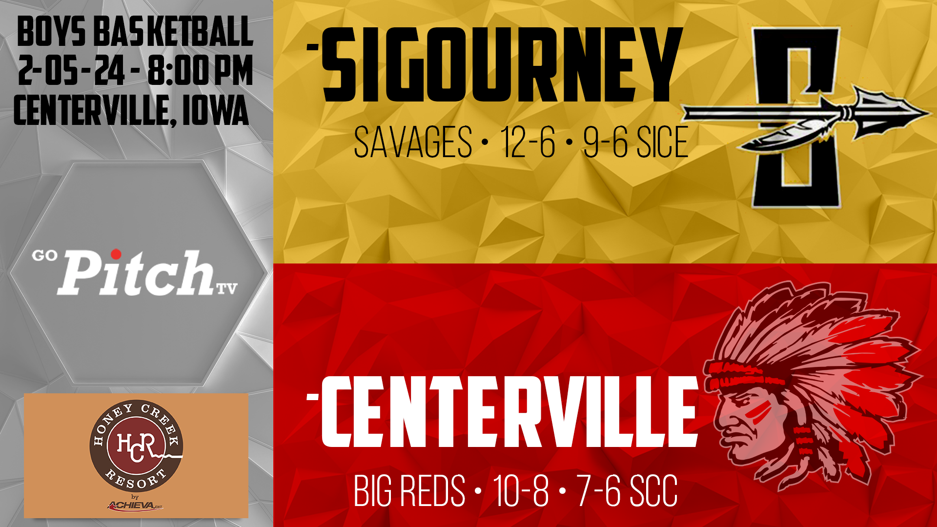 Centerville Boys Basketball vs Sigourney 2-5-24