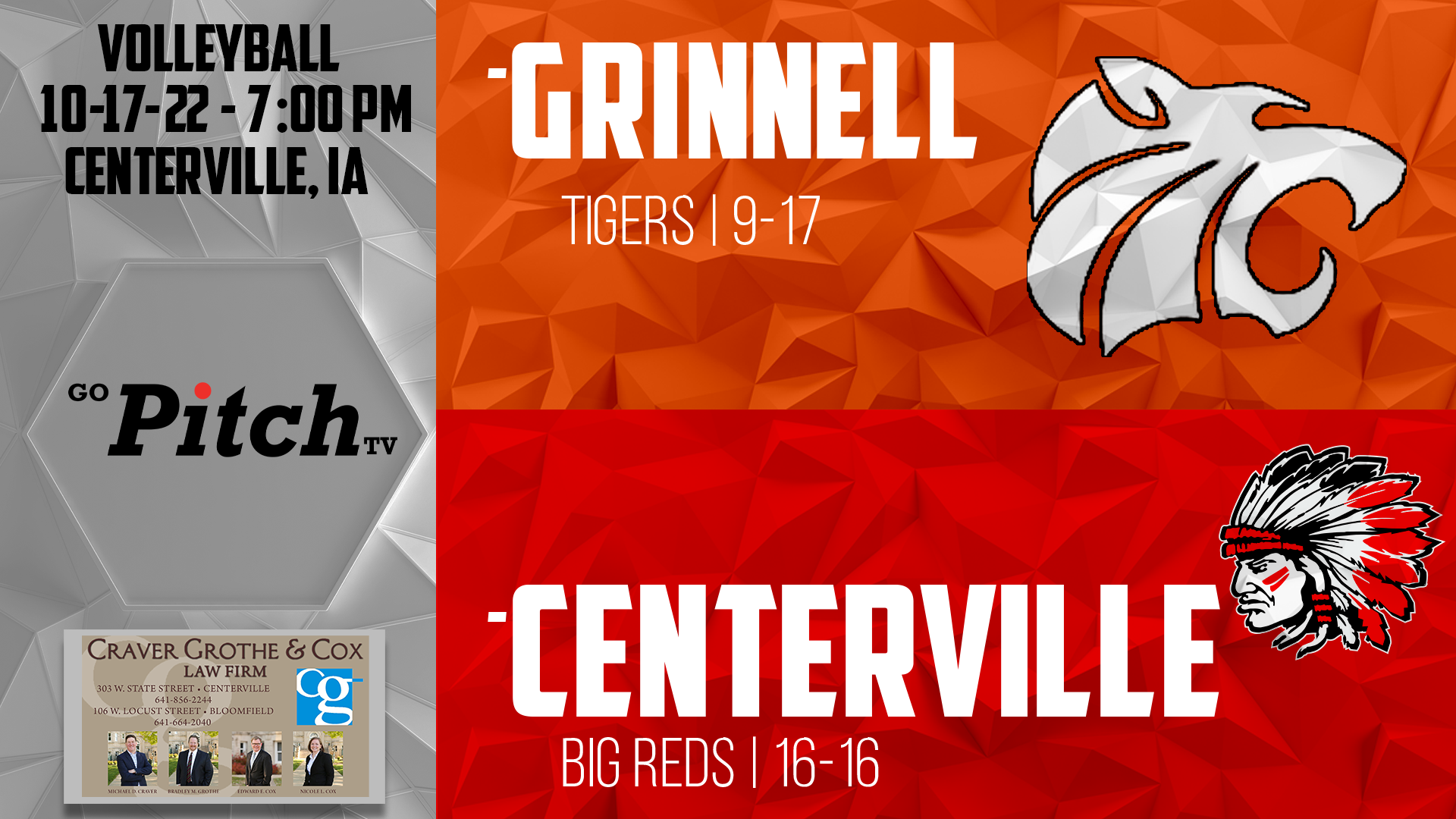 Centerville Volleyball vs Grinnell Post Season - 10-17-22