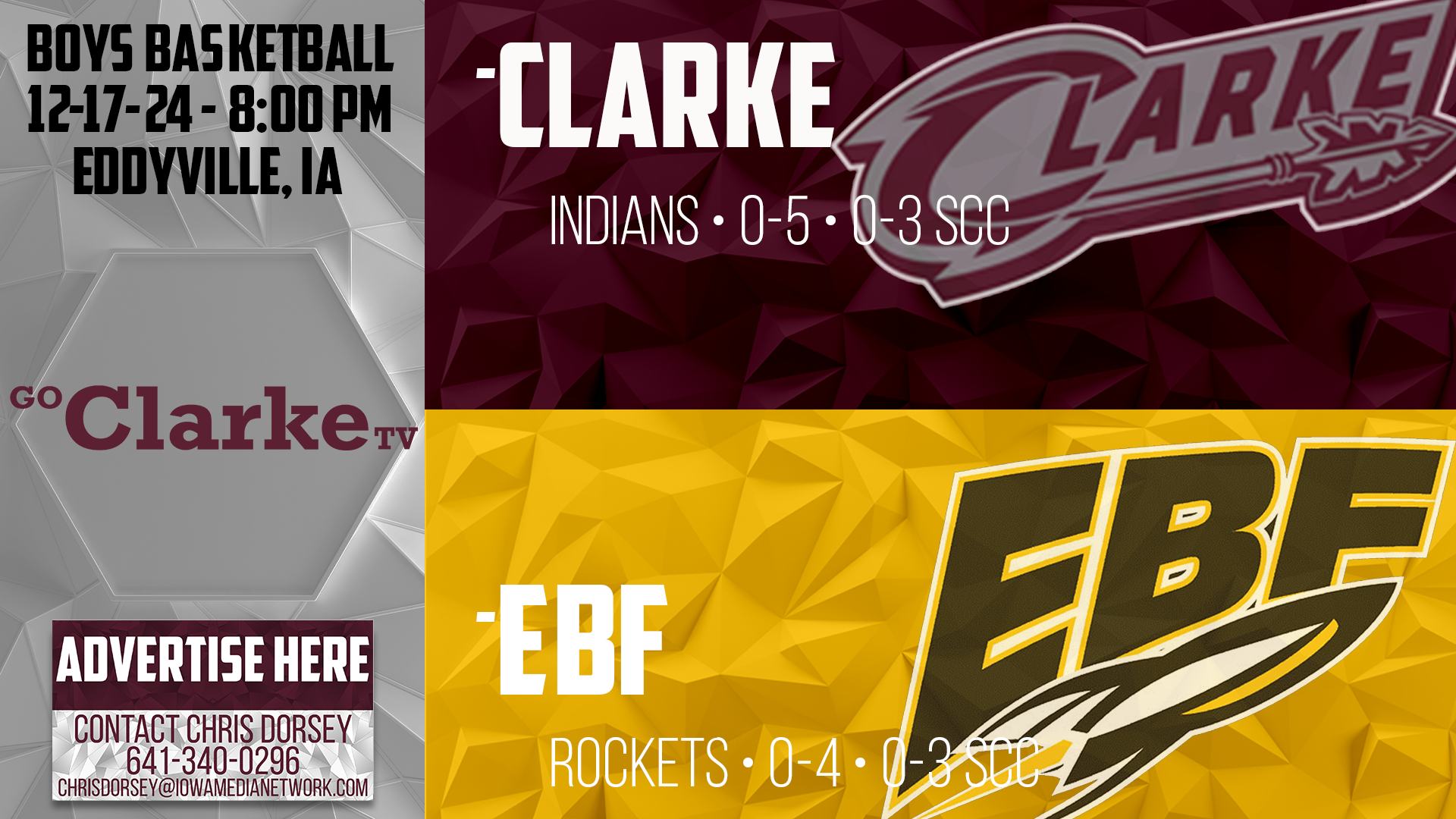 Clarke Boys Basketball at EBF 12-17-24