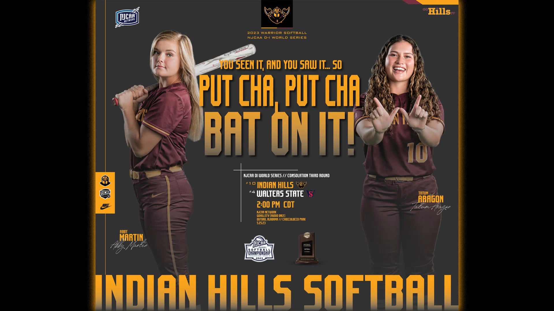 NJCAA World Series 5-25-23 #10 Indian Hills vs #3 Walters State