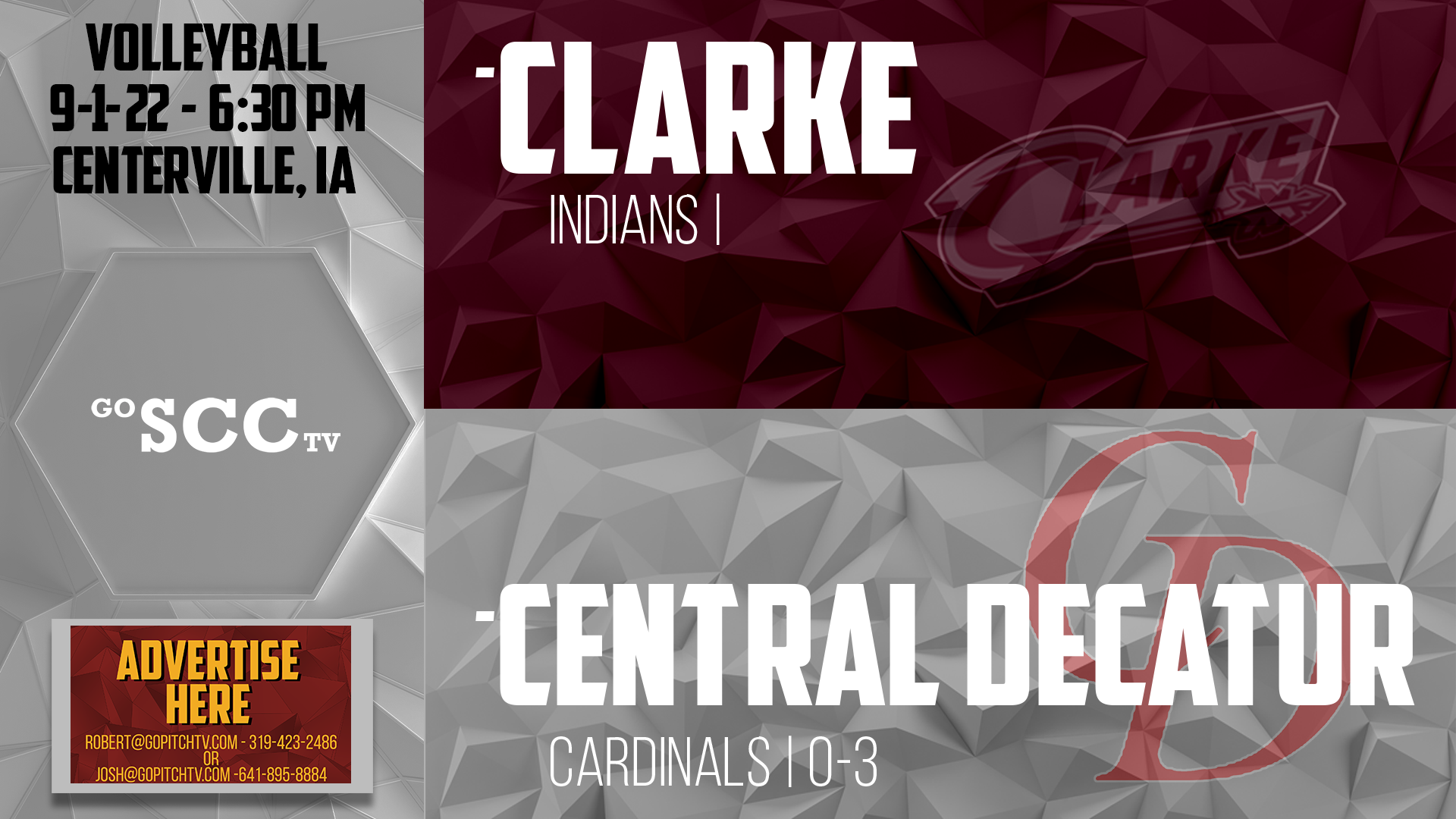 Clarke Volleyball vs Central Decatur 9-1-22