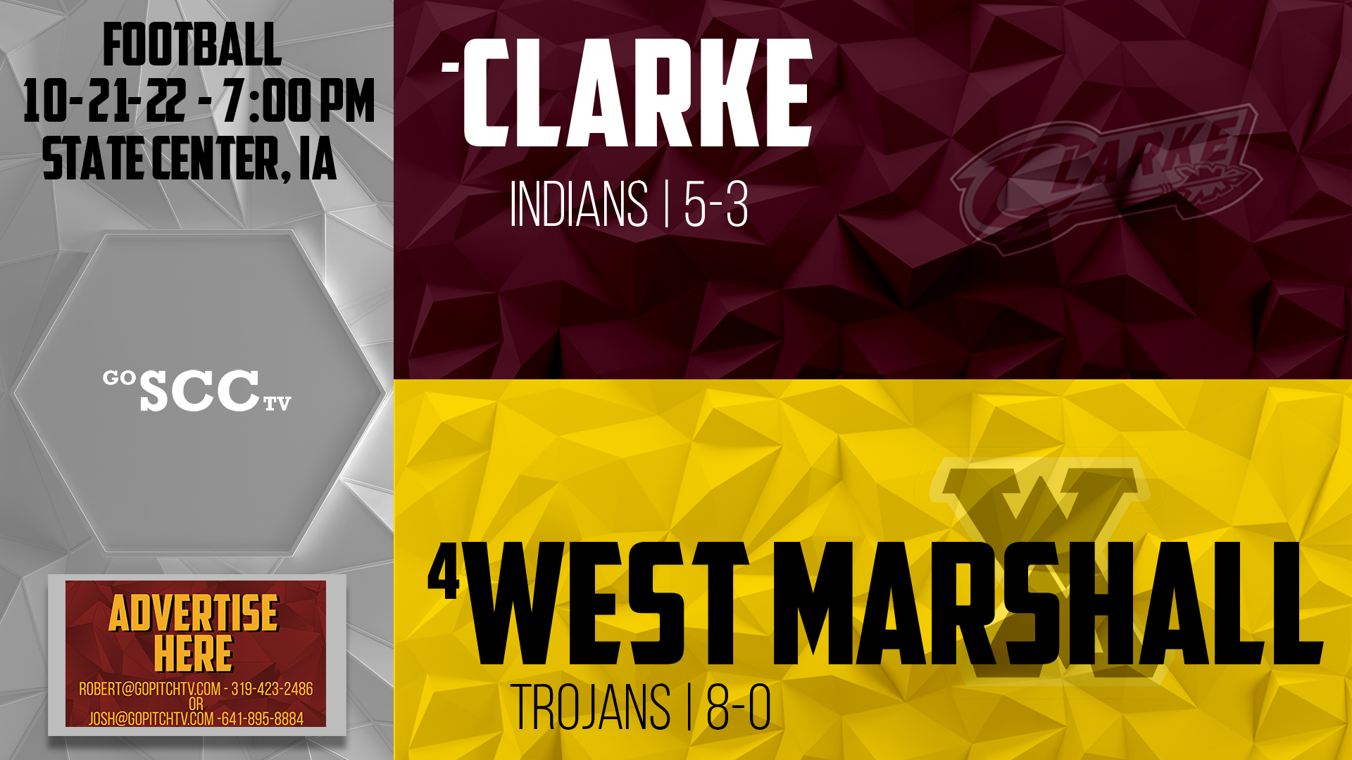 Clarke Football @ West Marshall Post Season 10-21-22