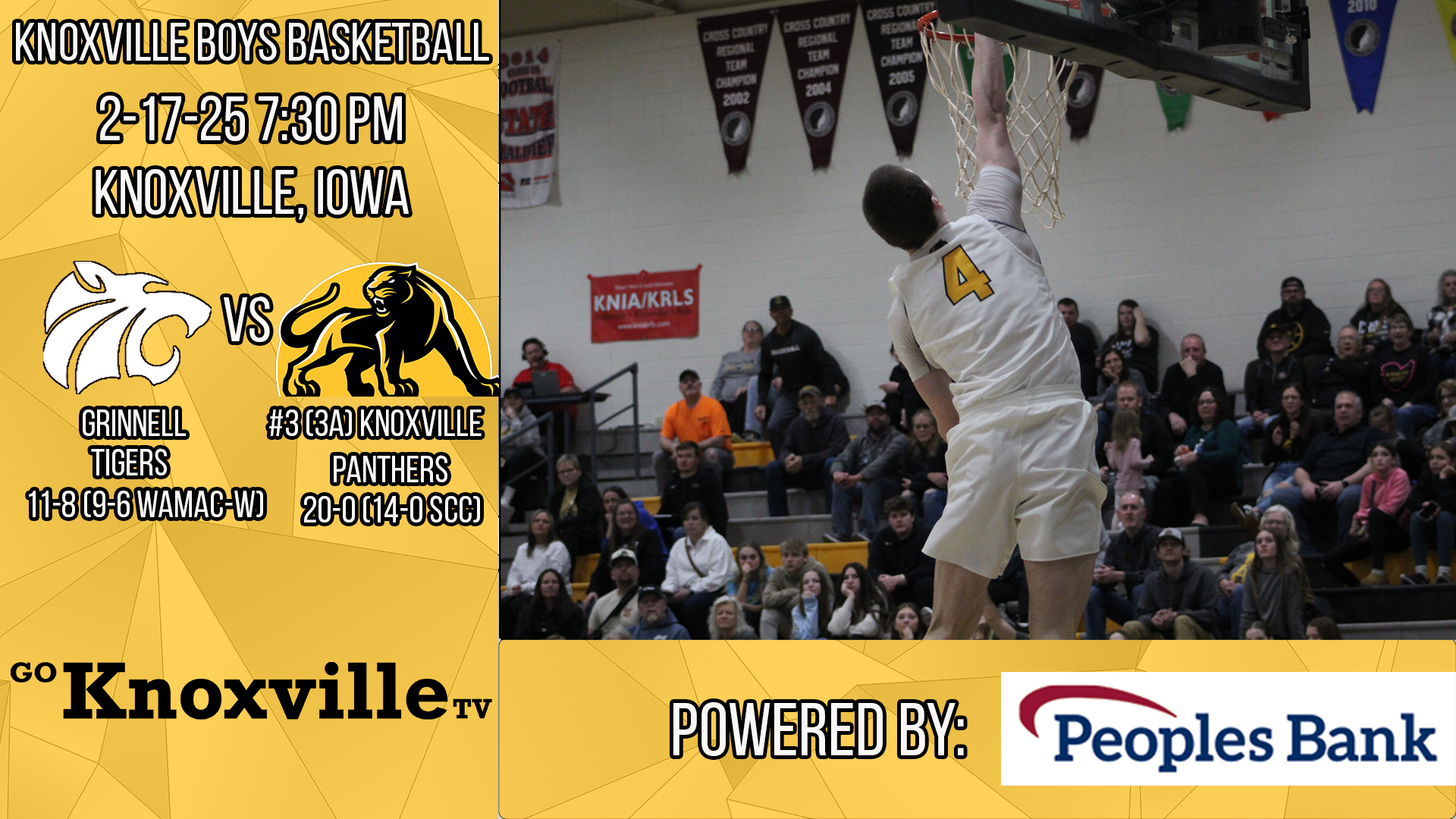 Knoxville Boys Basketball vs Grinnell 2-17-25