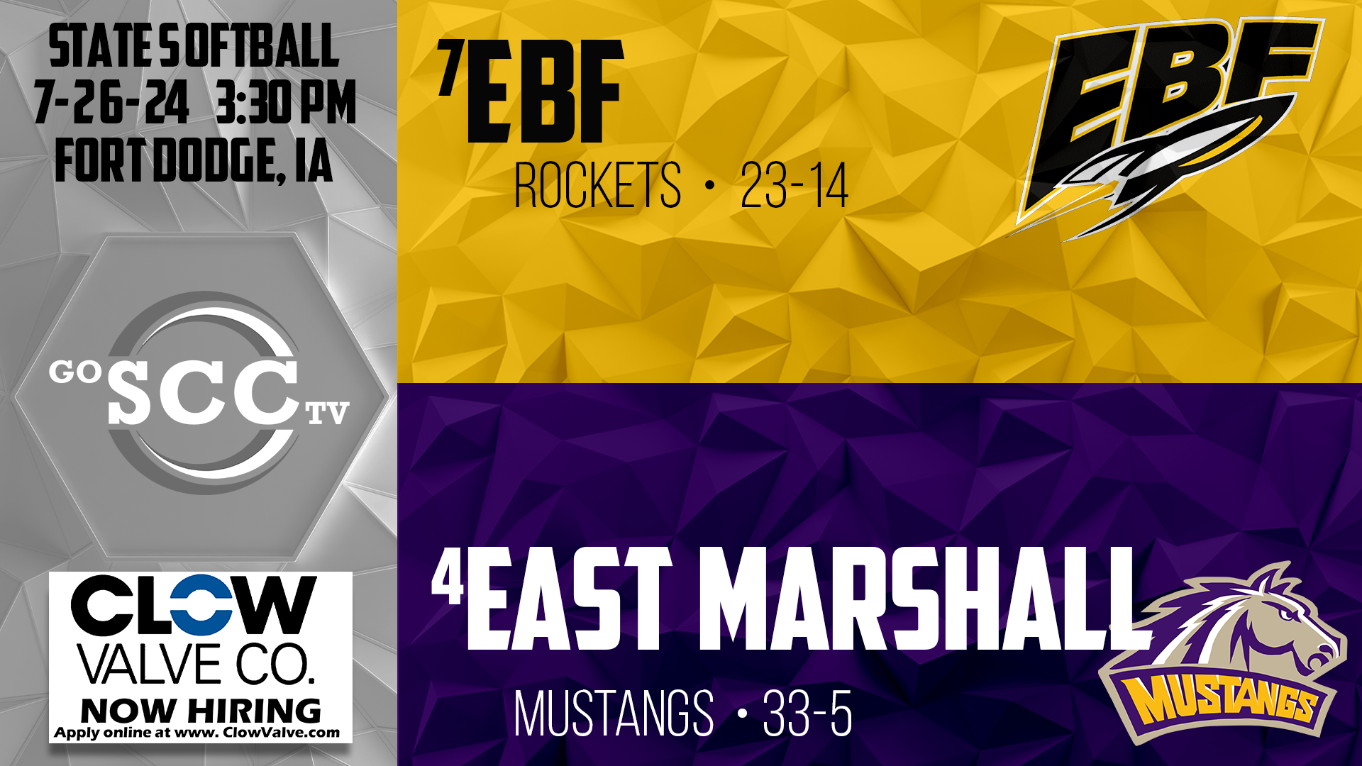 STATE - EBF Softball vs East Marshall 3rd Place Game