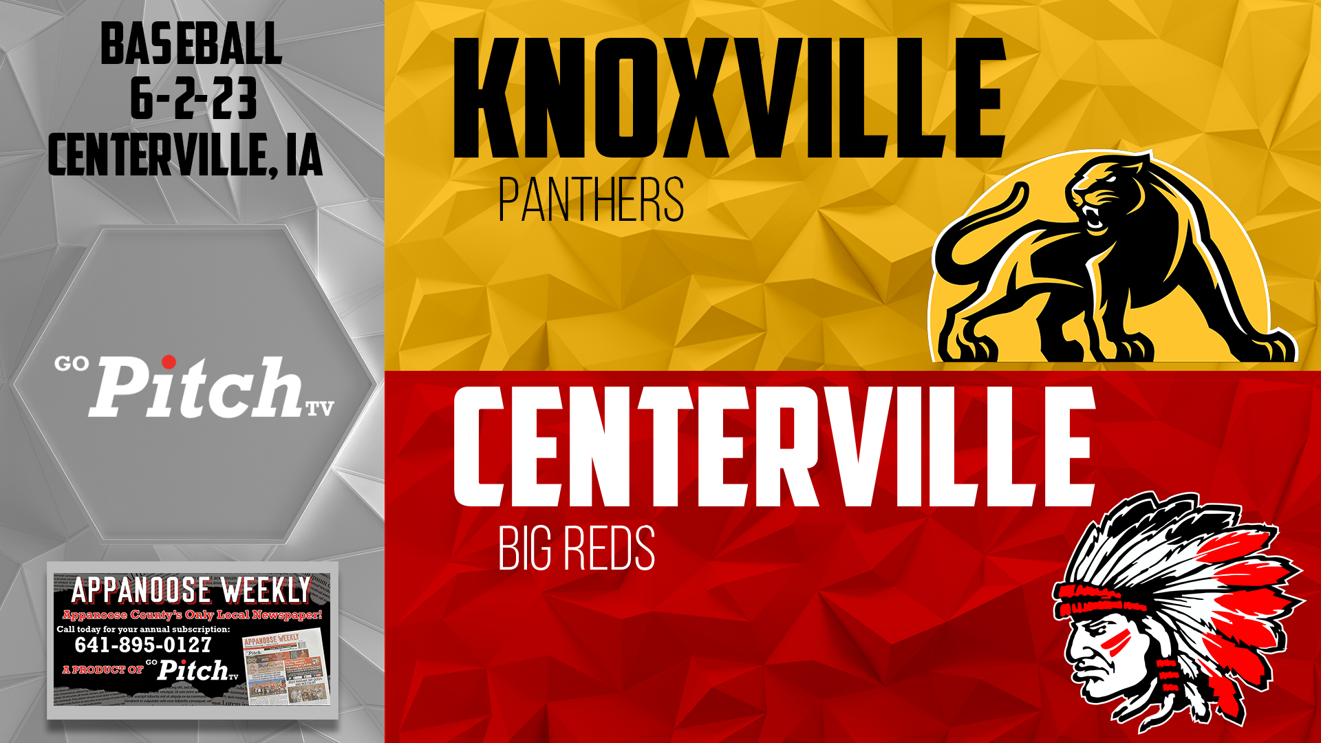 Centerville Baseball vs Knoxville 6-2-23