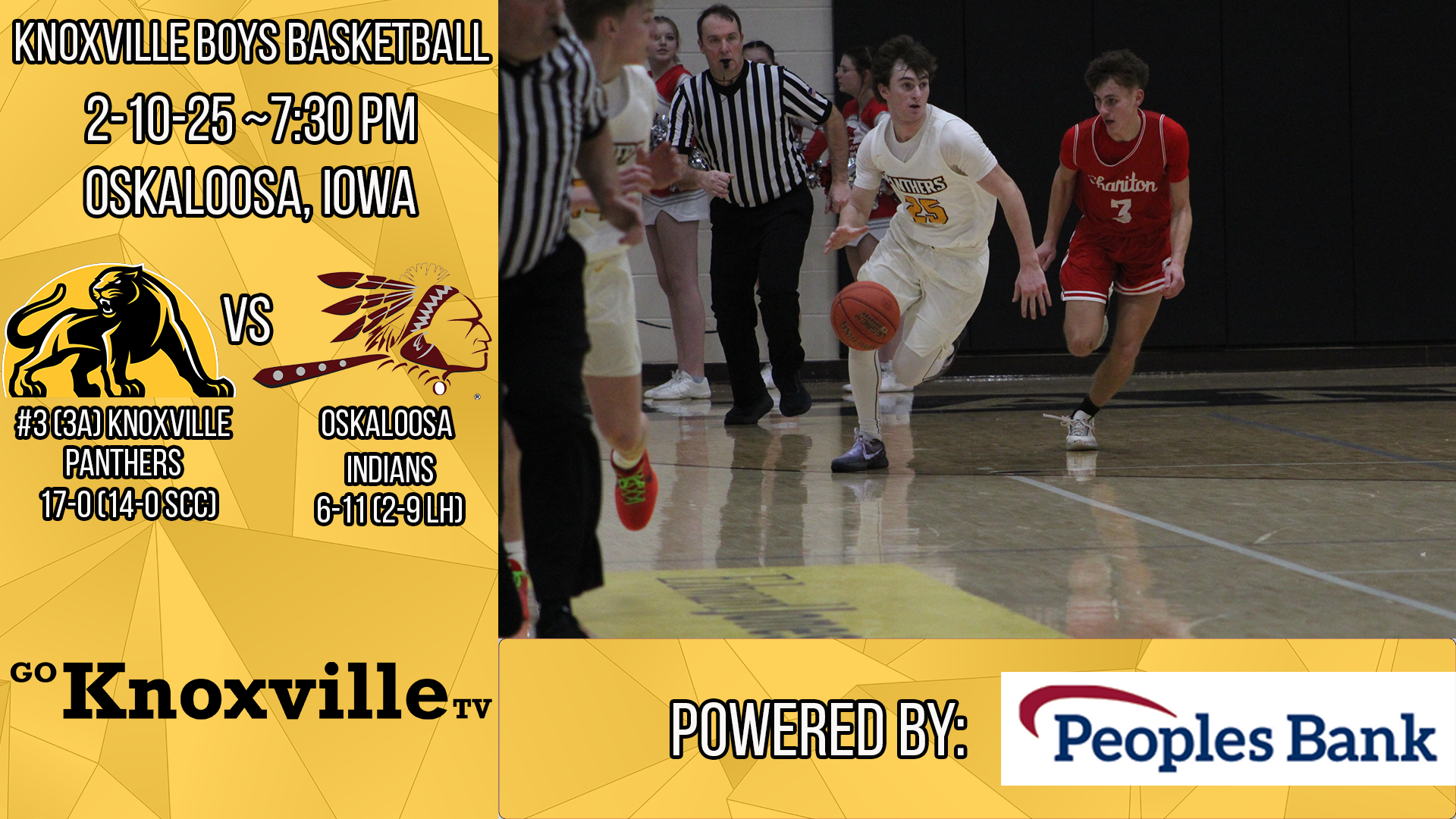 Knoxville Boys Basketball at Oskaloosa 2-10-25