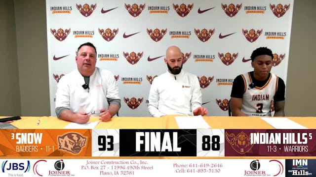 12-13-24 IHCC Men's Basketball vs Sno...