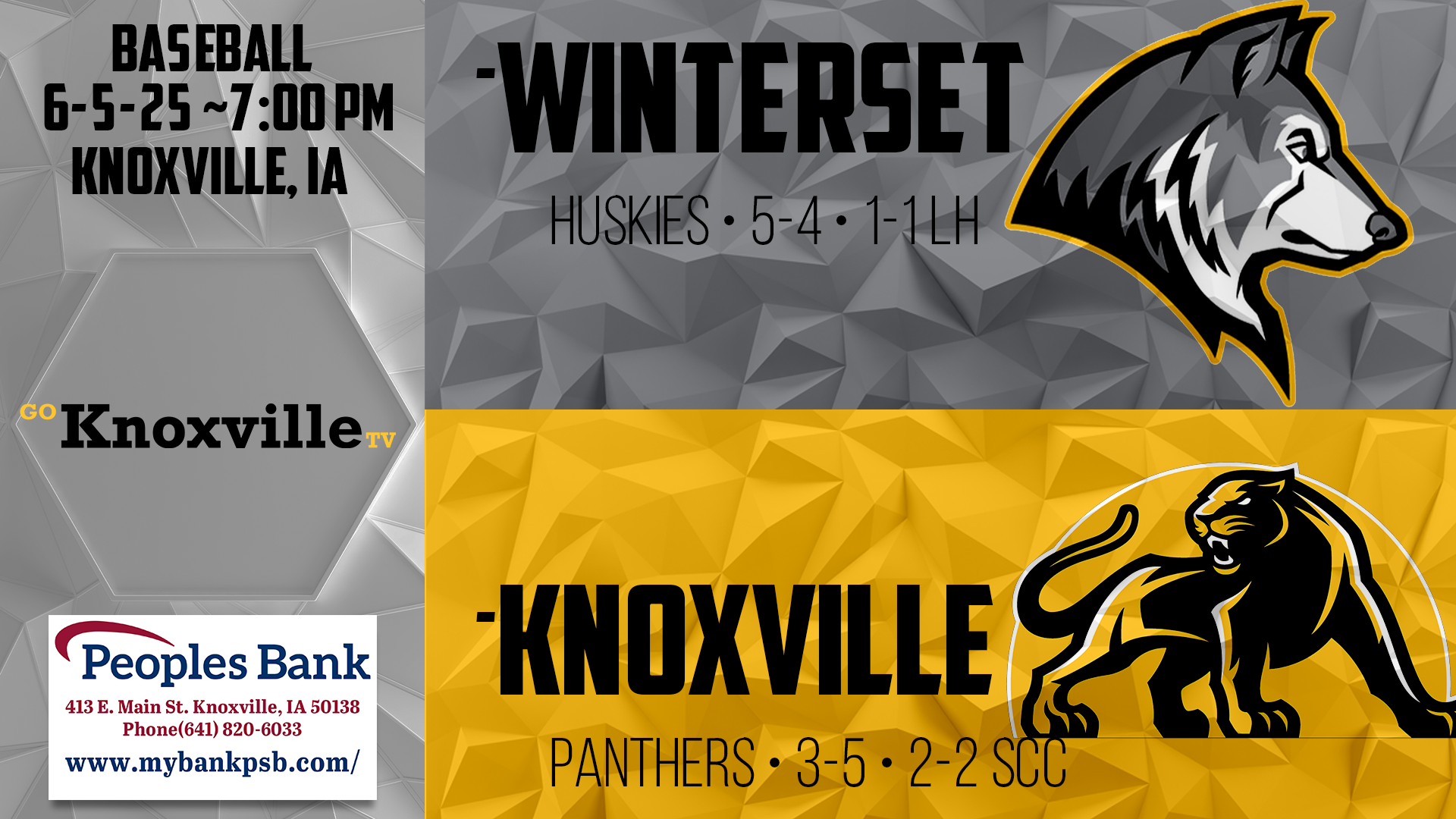 Knoxville Baseball vs Winterset 6-5-25