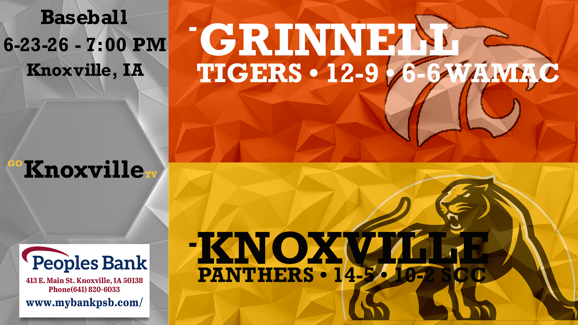 Knoxville vs Grinnell Baseball 6-23-26