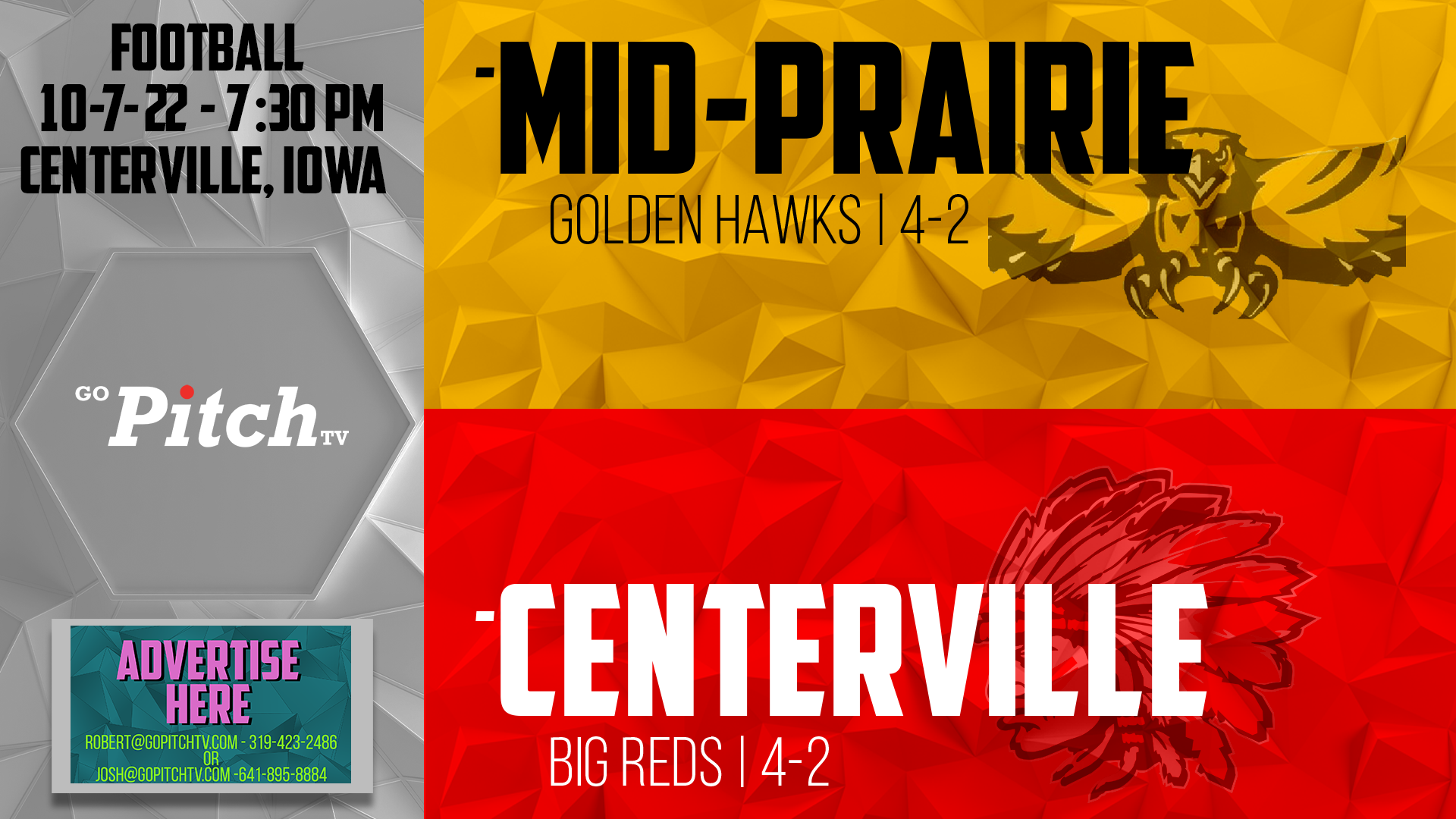 Centerville Football vs Mid-Prairie 10-7-22