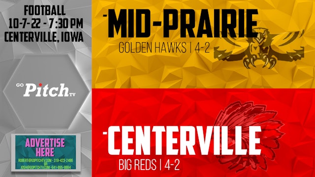 Centerville Football vs Mid-Prairie 10-7-22