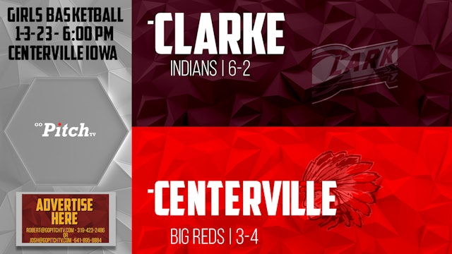 Centerville Girls Basketball vs Clarke 1-3-2023