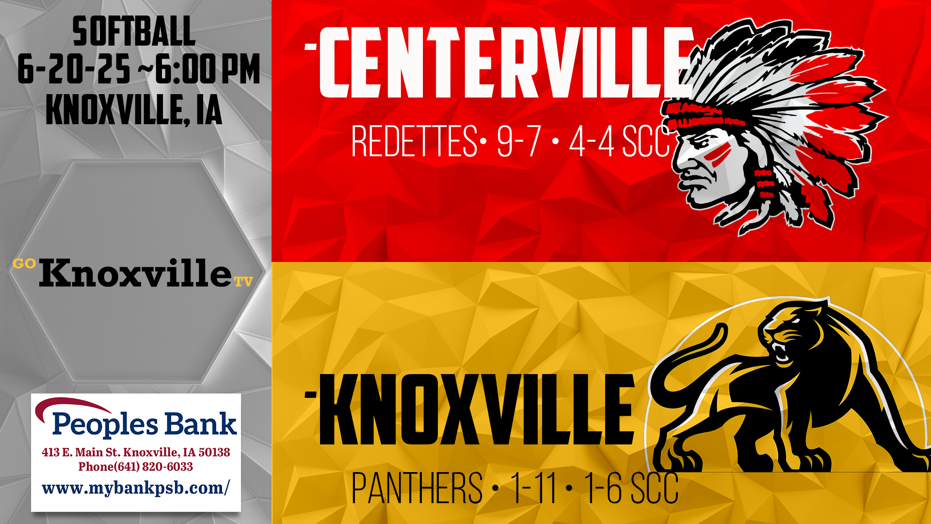 Knoxville vs Centerville Softball 6-20-25