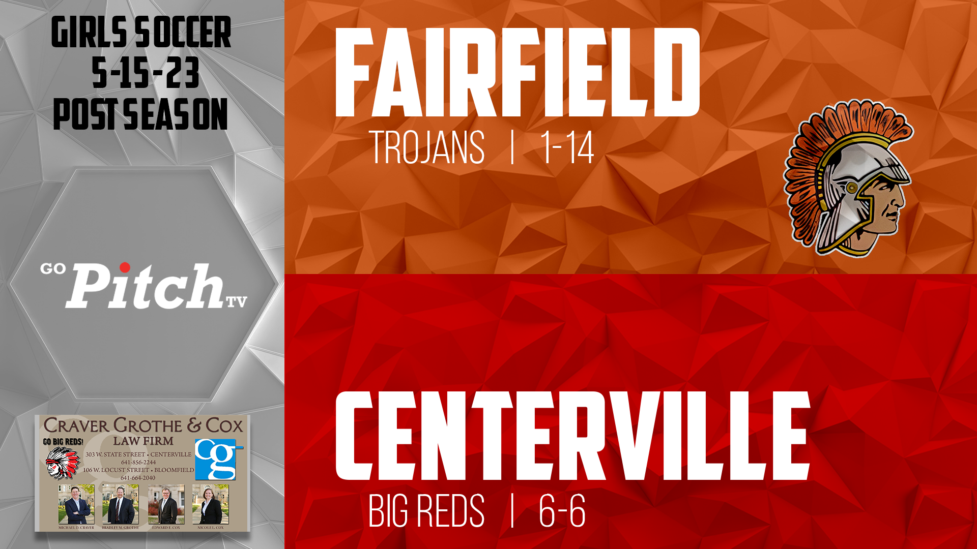 Centerville Girls Soccer vs Fairfield POST SEASON 5-15-23