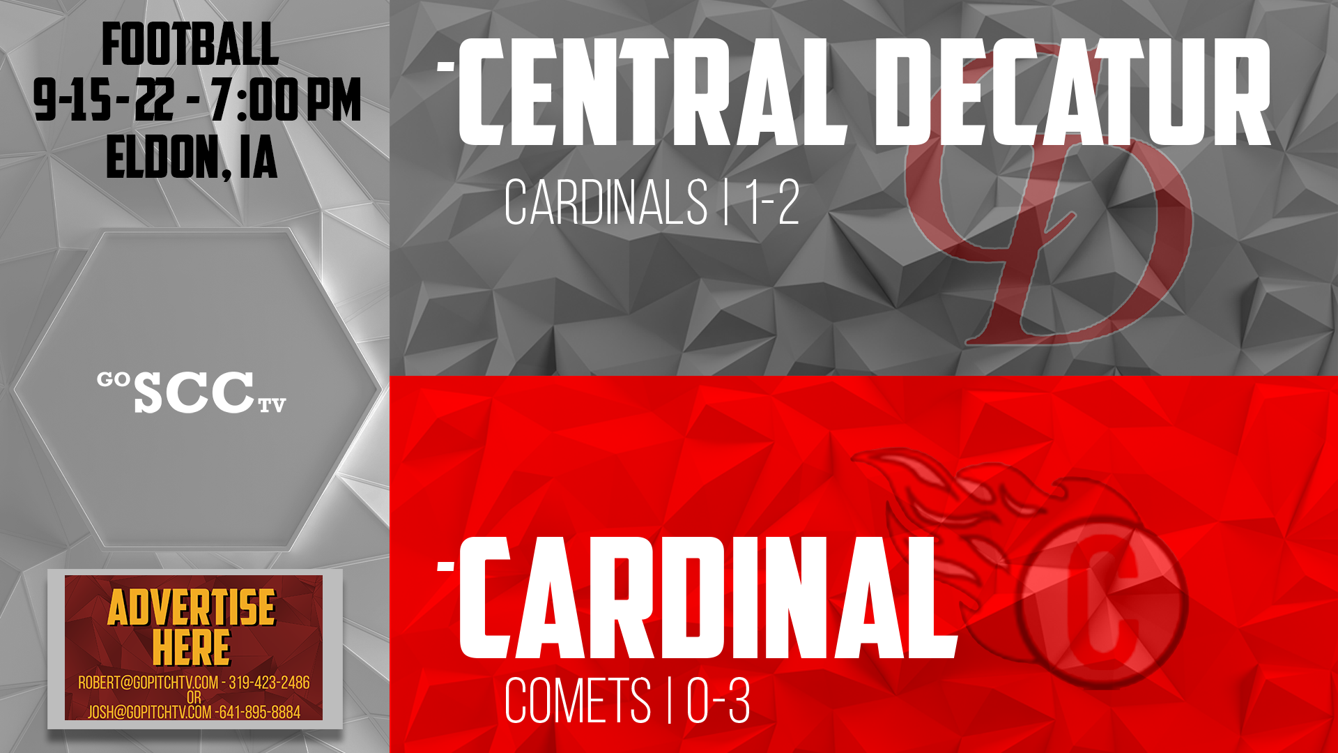 Cardinal Football vs Central Decatur 9-16-22 - Homecoming