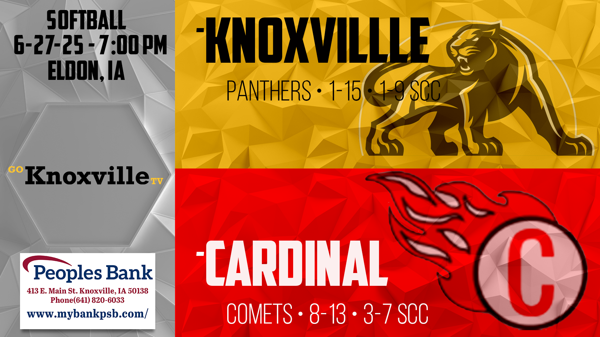 Knoxville Softball at Cardinal 6-27-25