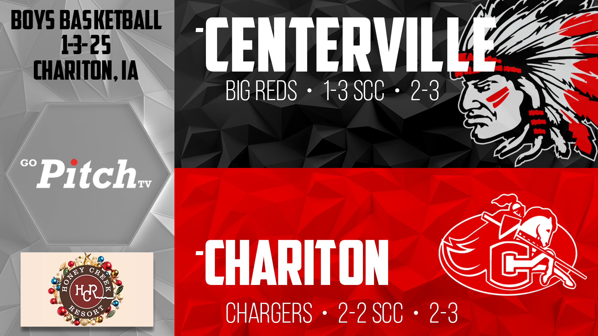 Centerville Boys Basketball at Chariton 1-3-25