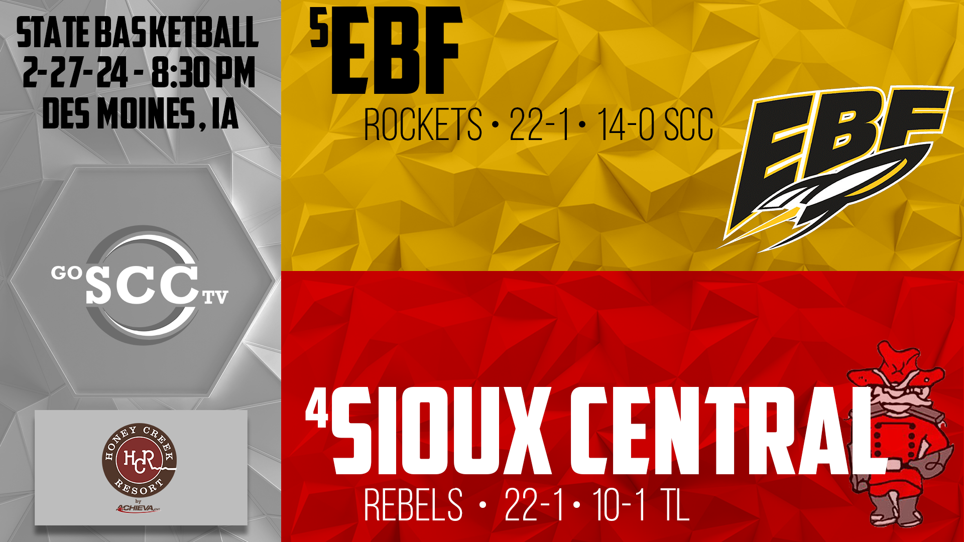 EBF Girls Basketball STATE vs Sioux Central - 2-27-24