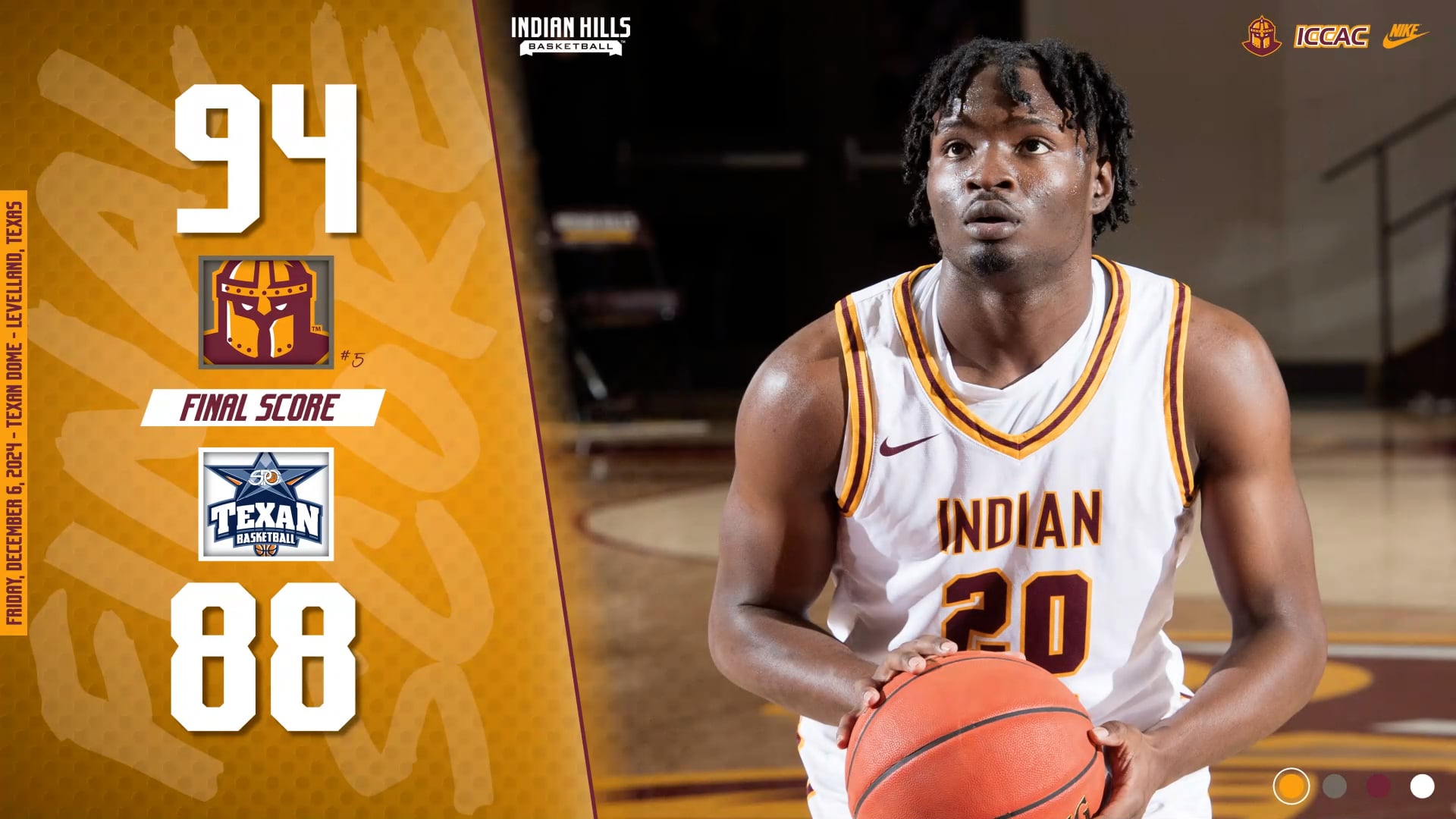 12-6-24 IHCC Men's Basketball @ South Plains Post Game Interview