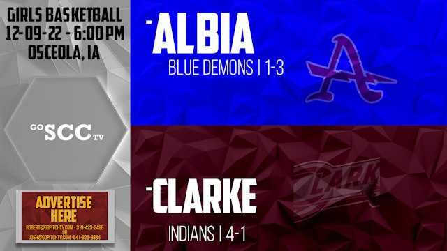 Clarke Girls Basketball vs Albia 12-9-22