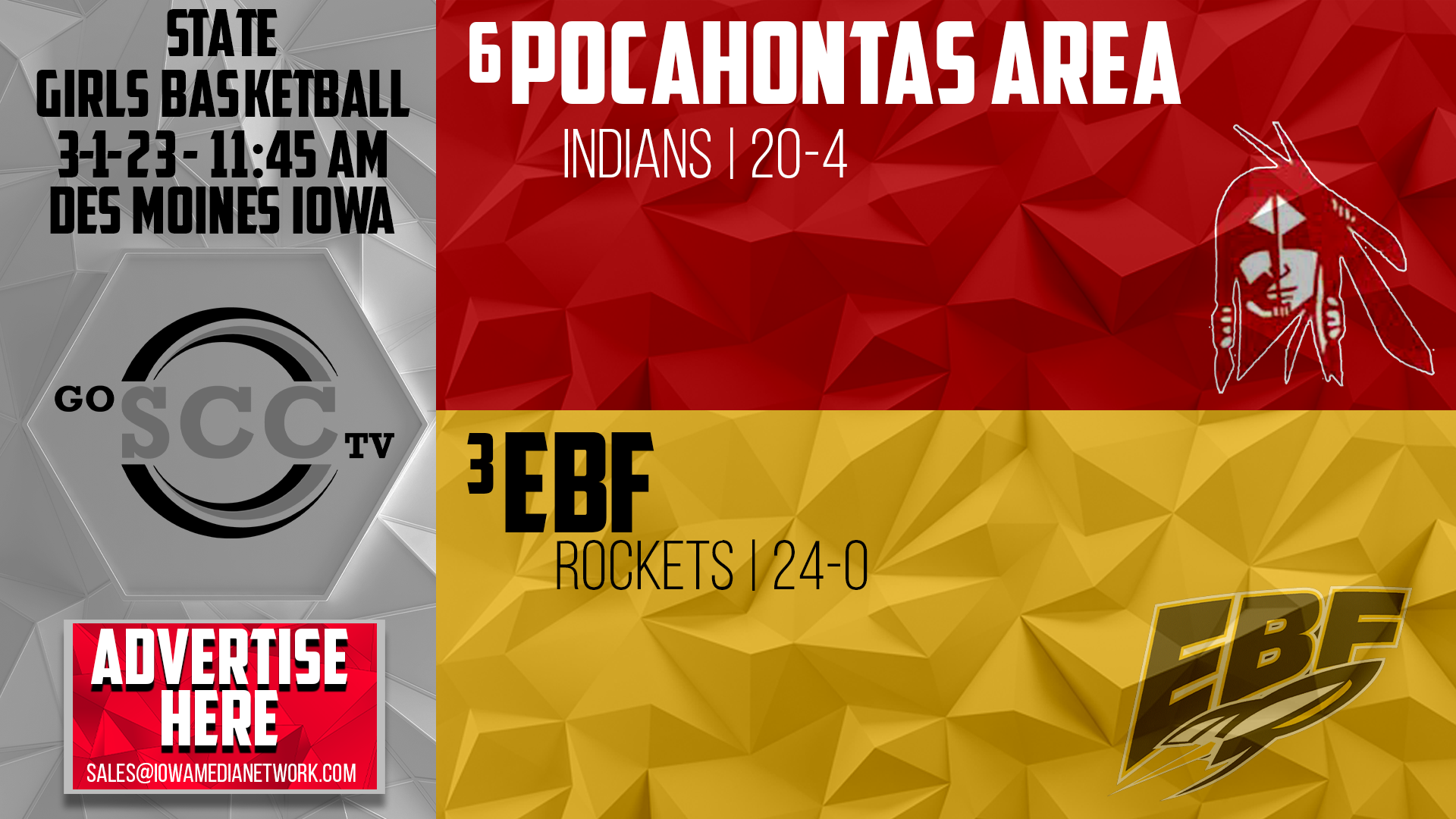#3 EBF State Girls Basketball vs #6 Pocahontas Area