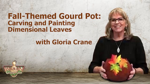 Fall Themed Gourd Pot with Gloria Crane