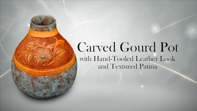 Carved Gourd Pot Welcome From Gloria Crane