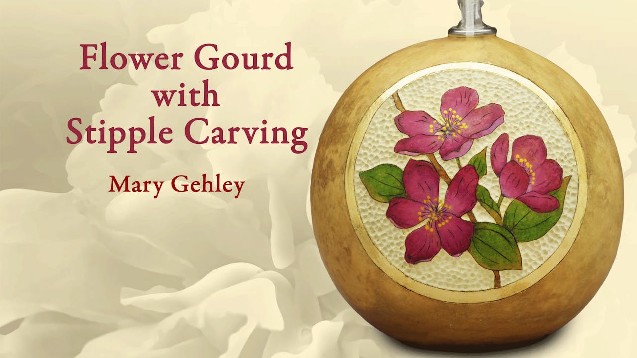 Flower Gourd with Stipple Carving