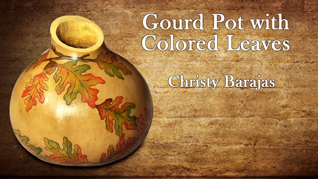 Gourd Pot with Colored Leaves