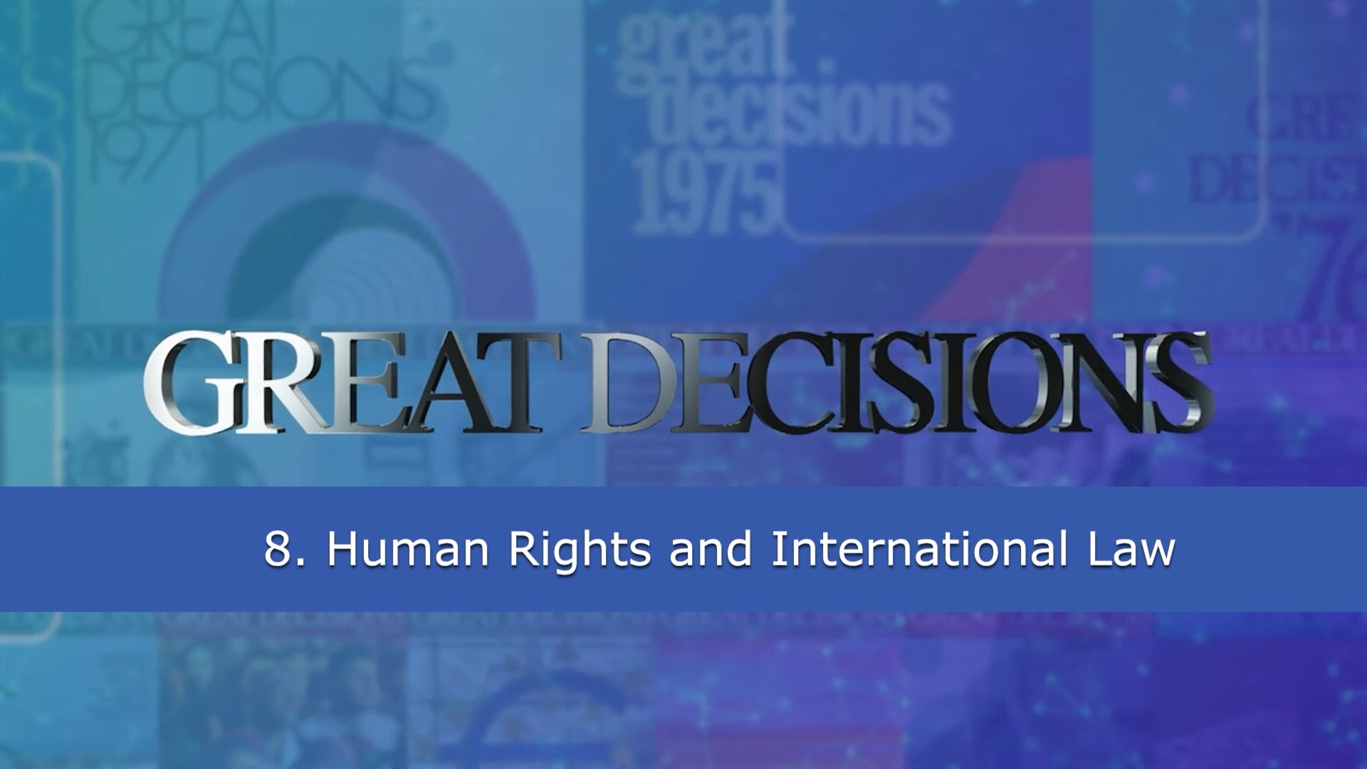 8. Human Rights and International Law